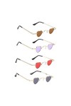 Toyvian 16 Pièces Lunettes De Soleil Coeur Célibataire Lunettes Sans Monture En Métal Lunettes De Forme Bizarre Lunettes De S