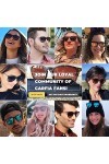 Carfia Lunettes de Soleil Femme Homme Polarisées Cat.3 Vintage Cadre en Acétate UV400 Protection