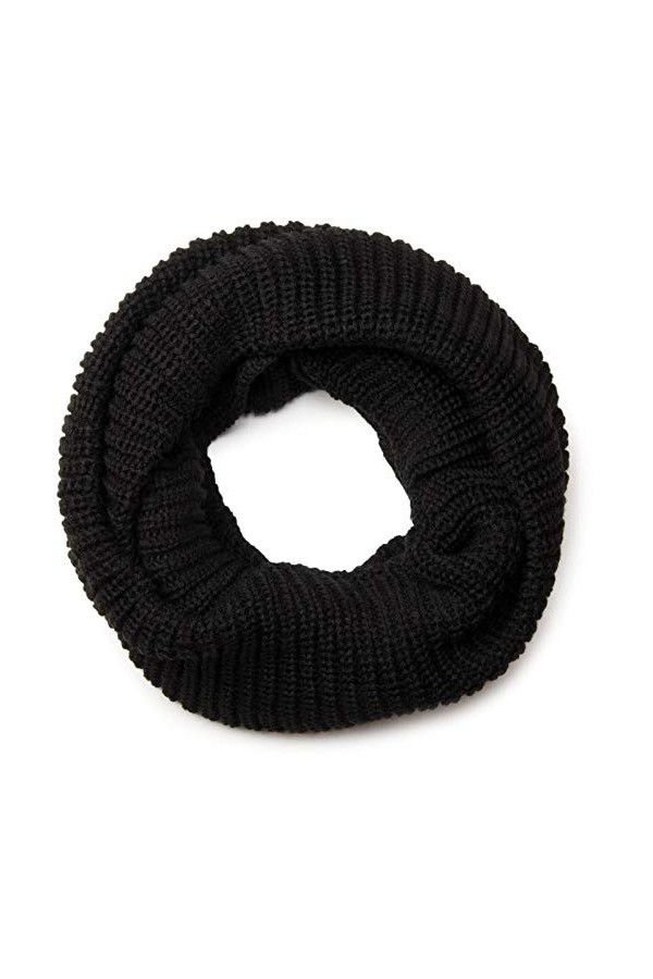 styleBREAKER écharpe fine maille, écharpe tube, écharpe bébé tricot, écharpe de boucle, unisexe 01018112, couleur:noir