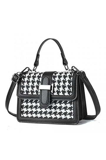 FANDARE Mode Sac à Main Femme Damier Sac à Bandouliere PU Cuir Sacs Portés Épaule Sac Fourre Sacoche Étanche Sac Messager pou