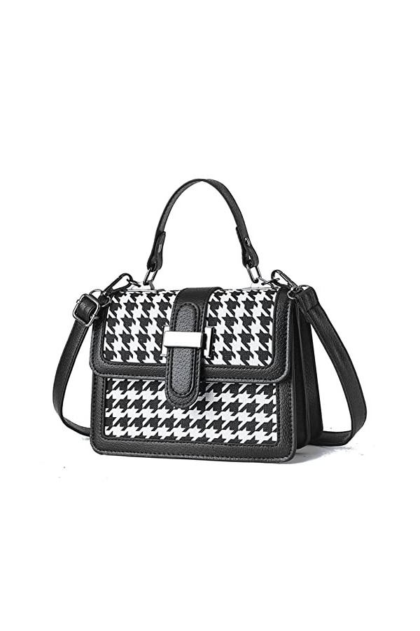 FANDARE Mode Sac à Main Femme Damier Sac à Bandouliere PU Cuir Sacs Portés Épaule Sac Fourre Sacoche Étanche Sac Messager pou