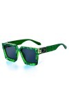 ANICHE Lunettes de Soleil pour Femmes, Lunettes de Soleil de Luxe Place Cool Hommes Femmes Mode Lunettes UV400 Couleur Green