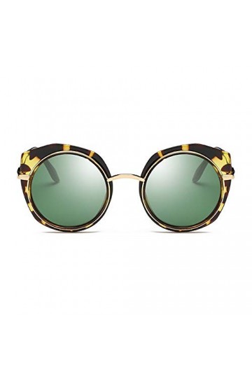 Raxinbang Lunettes de Soleil Nouvelles Lunettes De Soleil Polarisées for Femmes Lunettes De Soleil Monture Ronde Léopard UV40