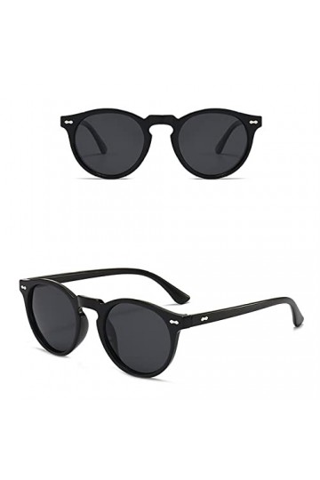 HCHES Lunettes de soleil polarisées femmes hommes Vintage lentille ronde PC cadre concepteur conduite lunettes de soleil Ocul