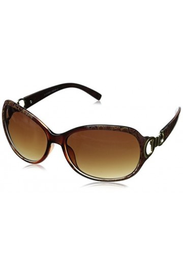 Foster Grant Lunettes de soleil aviateur pour femme, brun, 61 mm