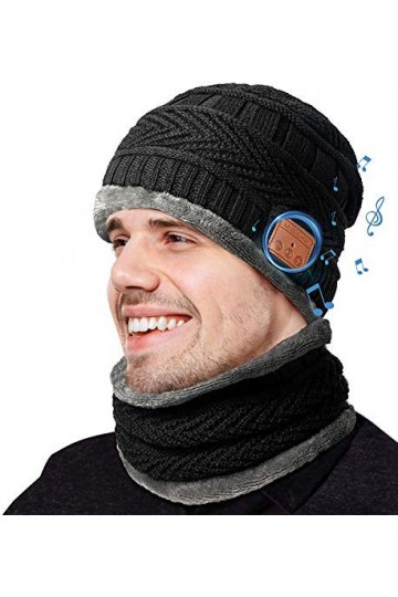 COTOP Bonnet Bluetooth avec écharpe, Idée Cadeau de Noël Originale pour la Famille et Les Amis, Bonnet Chaud dhiver Homme Fe