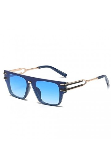 HCHES Lunettes de soleil carrées One Piece femmes lunettes de soleil irrégulières lunettes hommes, vert jaune, sans boîte