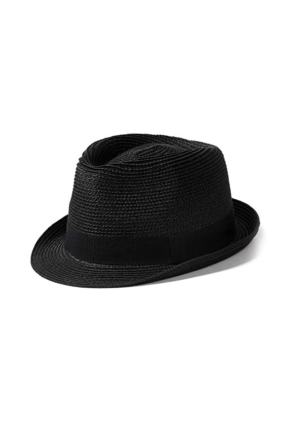Hcimooy Short Brim Chapeau de Paille Panama Fedora Beach Sun Triangle Chapeau de Vacances Gentleman Roll up Chapeau dété