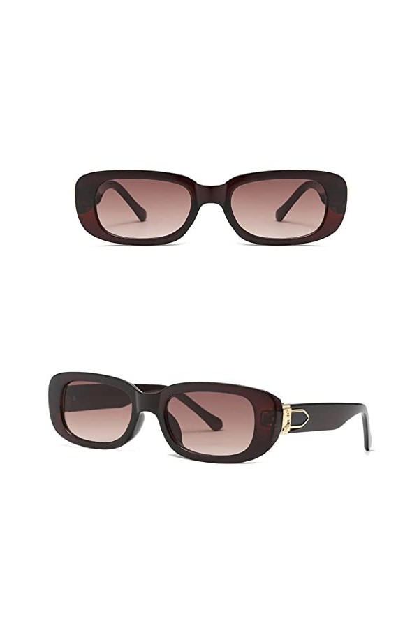 HCHES Rétro Métal Flèche Rectangle Lunettes De Soleil Femmes Designer Vintage Noir Carré Petit Cadre Lunettes De Soleil Nuanc