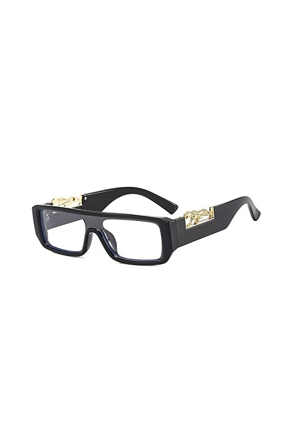 One Piece Small Rectangle Leopard Lunettes de soleil pour femmes Design de mode Gradient Lunettes de soleil Hommes Hip Hop Sh