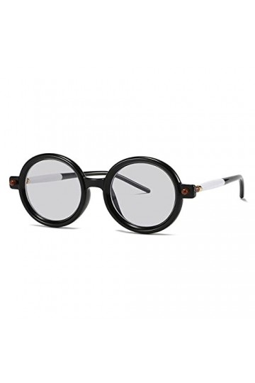 HCHES Lunettes de soleil rondes arc-en-ciel vintage pour femmes Fashin Design Rivet dégradé lunettes de soleil hommes monture