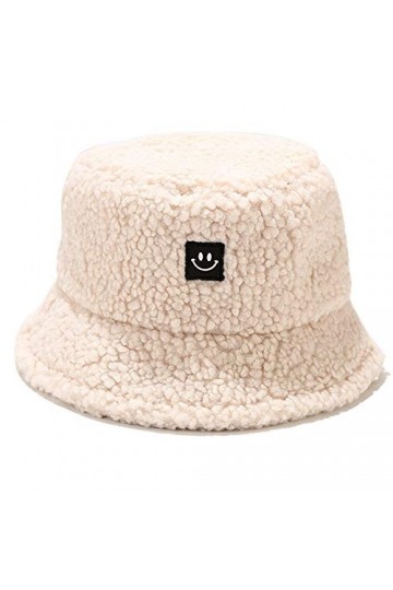 Umeepar Chapeau bob dhiver en fausse fourrure duveteux et chaud pour homme et femme, Visage souriant beige, Taille unique