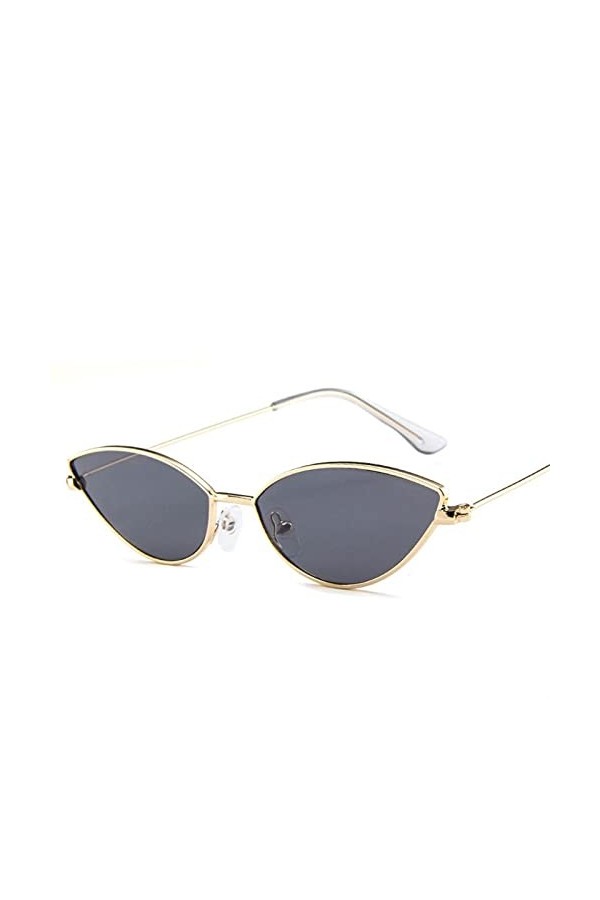AMFG Lunettes De Soleil À La Mode Chat Lunettes De Soleil en Métal Petit Cadre Lunettes De Soleil sur La Lentille De Mer Verr