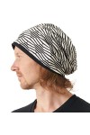 Bonnet Chimio Femme Ete Tombant - Chapeau Homme 100% Coton Bio Beanie Hat Surdimensionné Surfeur Plage Hippie Branché Ethniqu