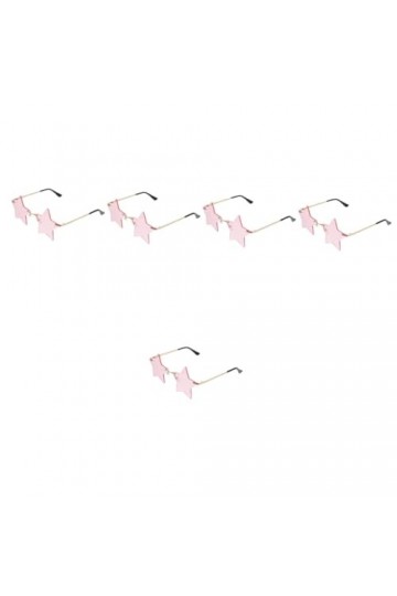 TENDYCOCO 5 Paires Lunettes De Soleil De Fête Lunettes Dété Sans Monture Lunettes Lunettes De Soleil Étoile Disco Étoiles Ve