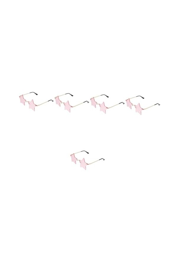 TENDYCOCO 5 Paires Lunettes De Soleil De Fête Lunettes Dété Sans Monture Lunettes Lunettes De Soleil Étoile Disco Étoiles Ve