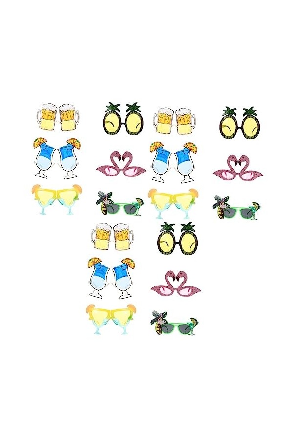 ABOOFAN 18 Paires Lunettes Flamant Rose Lunettes De Soleil Tendance Pour Femmes Lunettes De Soleil De Quai Pour Femmes Lunett