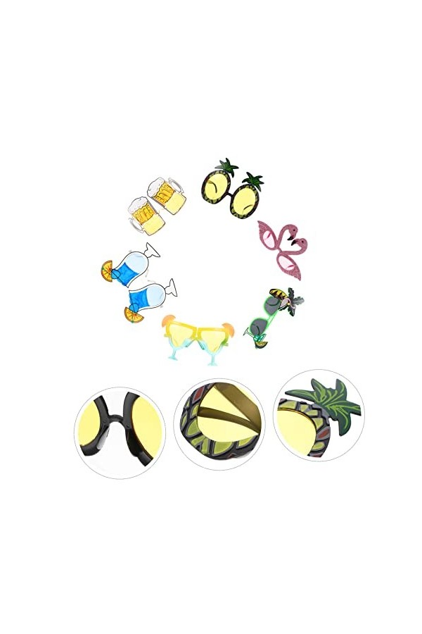 ABOOFAN 18 Paires Lunettes Flamant Rose Lunettes De Soleil Tendance Pour Femmes Lunettes De Soleil De Quai Pour Femmes Lunett