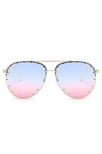 ANICHE Lunettes de Soleil pour Femmes, Femmes Luxe Personnalité SunglassesLadies Métal Rivet Lunettes de Soleil Lunettes Shad