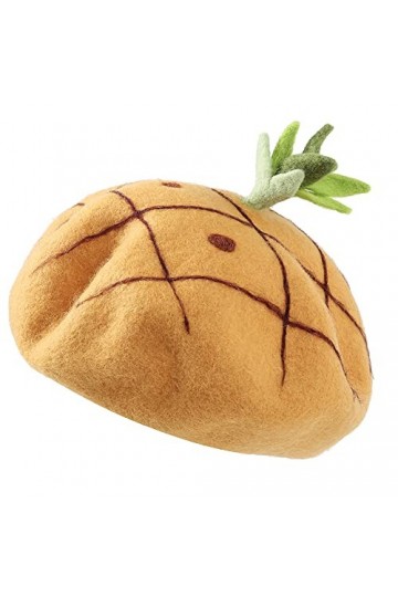 Zasy Laine Béret Décontractée Femmes Bonnets Fait Main Se sentait Fruit Chapeau Pineapple