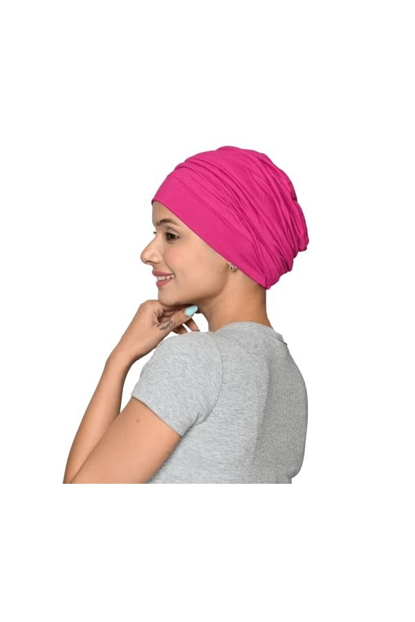 SAKUCHI Bonnet Snood Bonnet en bambouu pour Femme, Bleu Marine, Taille L