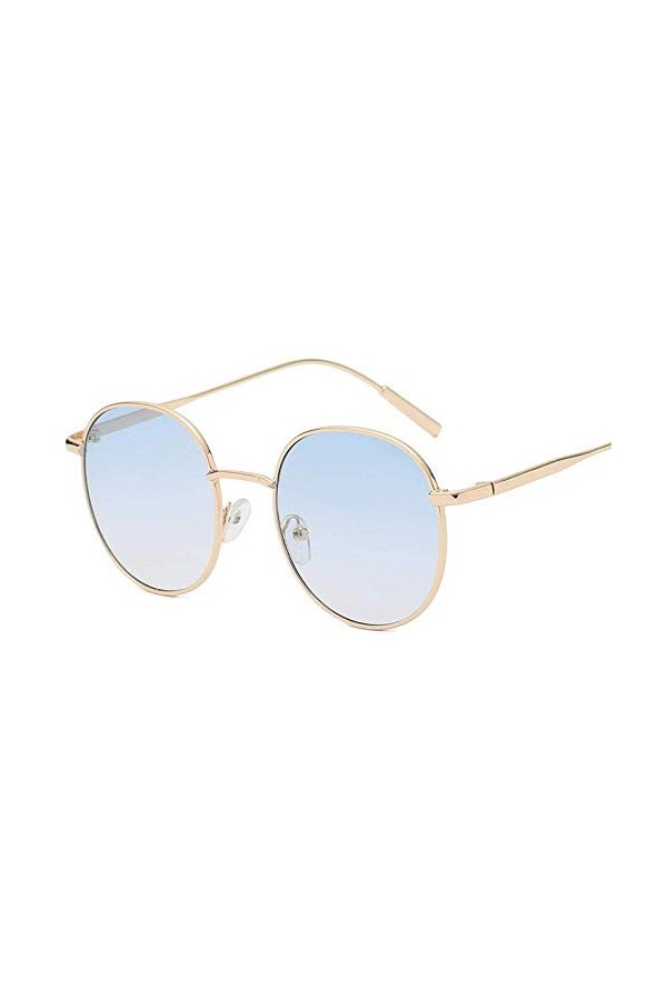 XINGYU Lunettes de Soleil Rondes rétro Femmes Lunettes de Soleil pour Femmes Lunettes de Soleil en Alliage Miroir Femme Bleu
