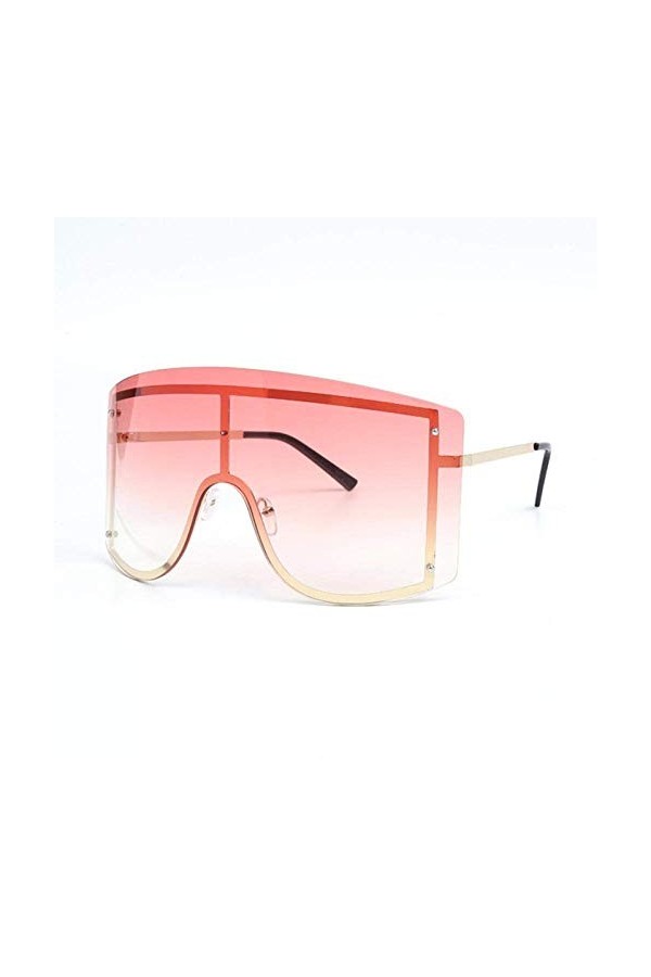 XINGYU Lunettes de Soleil Femmes surdimensionné Bleu Jaune dégradé Rouge sans Monture en métal Femme Grand Lunettes de Soleil