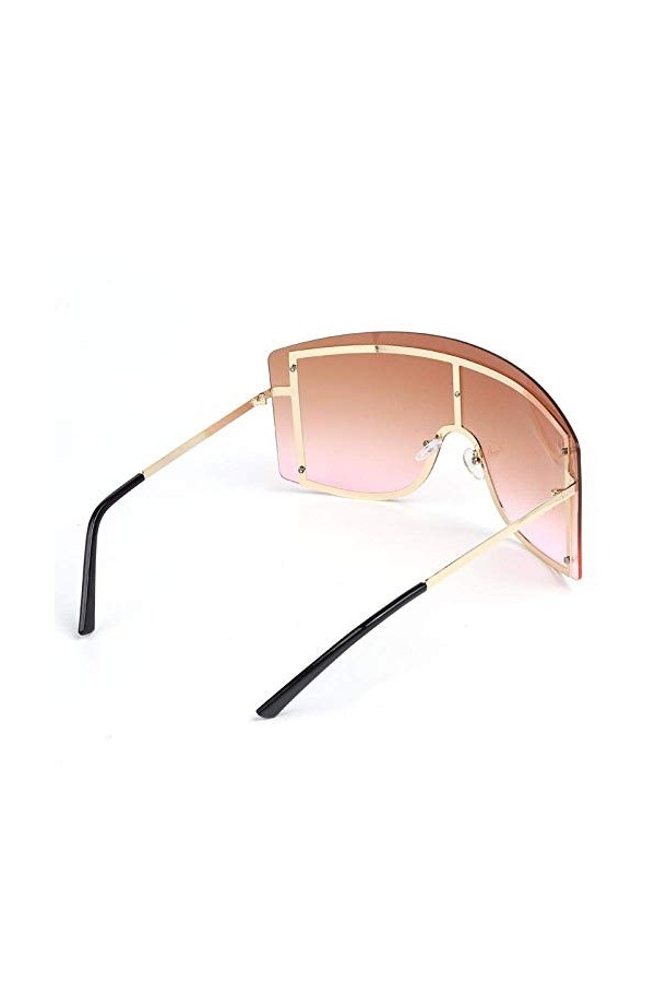 XINGYU Lunettes de Soleil Femmes surdimensionné Bleu Jaune dégradé Rouge sans Monture en métal Femme Grand Lunettes de Soleil