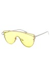 TYXL Lunettes for Femmes Couleur Bonbon Lunettes De Soleil Monobloc sans Cadre UV400 Protection Silver Frame Color : Yellow 