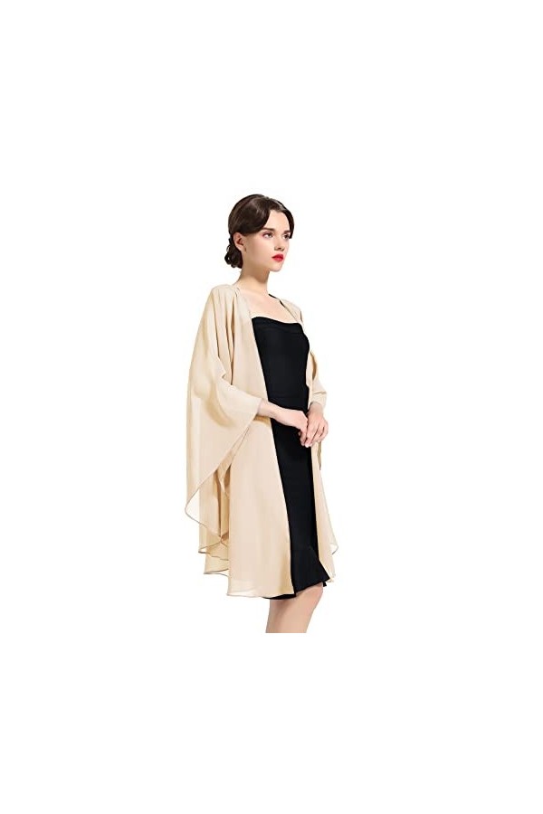 BEAUTELICATE Femme Étole Châle Elégant Foulard Boléro Cape en Mousseline de Soie Pour Robe de Soirée Mariage Mariée Cérémonie