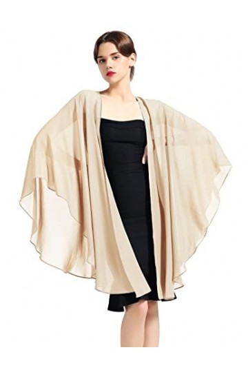 BEAUTELICATE Femme Étole Châle Elégant Foulard Boléro Cape en Mousseline de Soie Pour Robe de Soirée Mariage Mariée Cérémonie