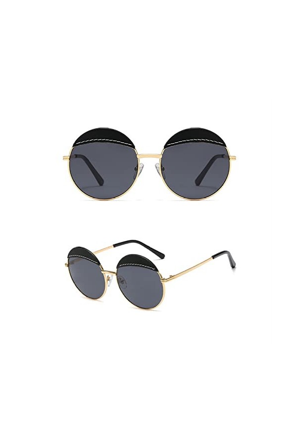 HCHES Lunettes de soleil rondes classiques Vintage femmes lunettes de soleil Design de luxe lunettes femme conduite lunettes 