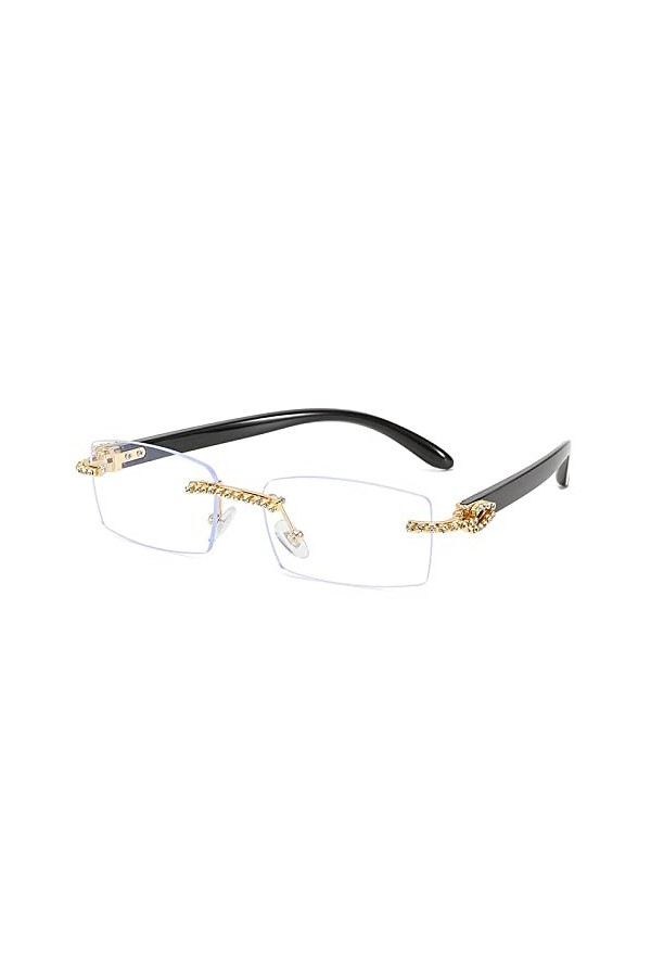 HCHES Lunettes de soleil diamant pour femmes cristal rectangle lunettes de soleil UV400 femmes nuances strass lunettes faites