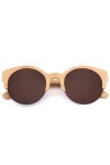 hdsrf Lunettes de Soleil Femme UV 400 en Bois de Bambou Naturel avec boîte-Cadeau