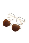 Lunettes de Soleil Oeil de Chat à Rabat pour Femmes Lunettes Anti-lumière Bleue Montures Polarisées Clip Magnétique Dames Mod