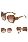 HPIRME Cat Eye Black Lunettes de soleil Femme Polygone Lunettes de soleil Femmes Nuances Lunettes, Léopard Thé, Taille unique
