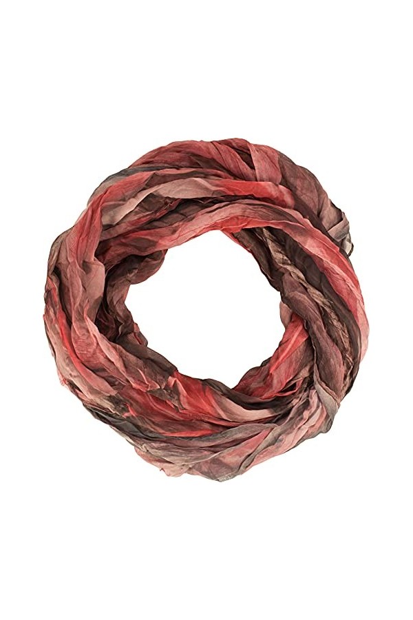 fashionchimp ® Loop Écharpe tube pour femme avec motif plumes de style batik crash and crinkle, soie, lilas, taille unique