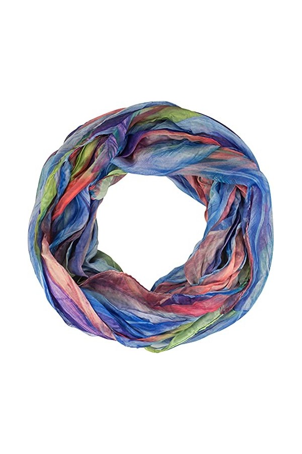 fashionchimp ® Loop Écharpe tube pour femme avec motif plumes de style batik crash and crinkle, soie, lilas, taille unique