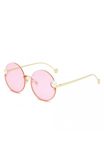 HPIRME Lunettes de soleil rondes sans monture femme monture en métal rétro nuances pour femmes lunettes de soleil vintage UV4
