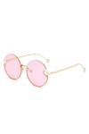 HPIRME Lunettes de soleil rondes sans monture femme monture en métal rétro nuances pour femmes lunettes de soleil vintage UV4