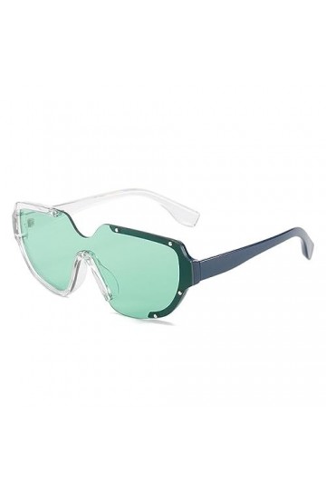 Lunettes de Soleil carrées Femmes Lettre Lunettes de Soleil Vintage Cadre Ovale Lunettes mâle UV400, C5, Taille Unique