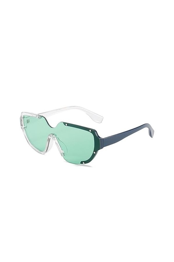 Lunettes de Soleil carrées Femmes Lettre Lunettes de Soleil Vintage Cadre Ovale Lunettes mâle UV400, C5, Taille Unique