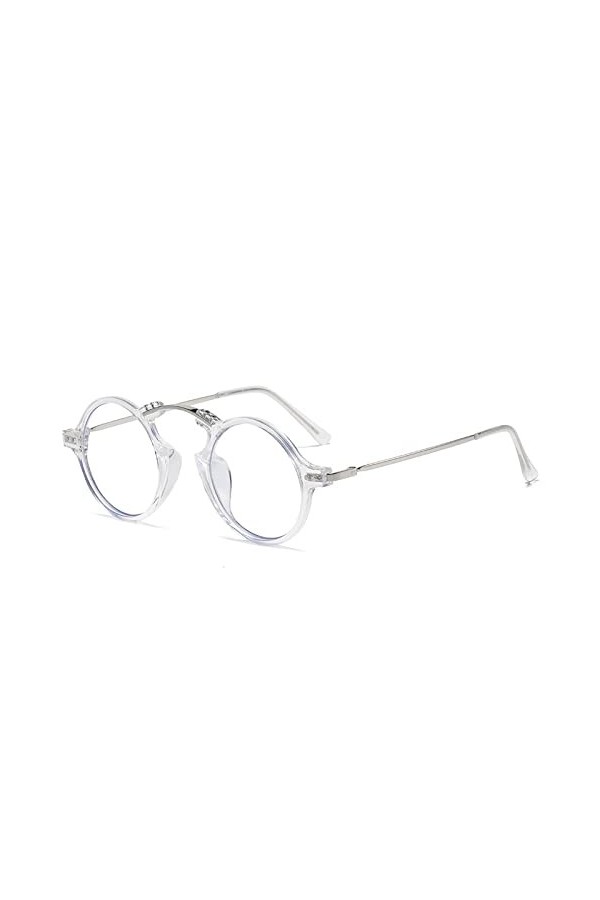 HCHES Vintage petites lunettes de soleil rondes Steampunk hommes Punk lunettes de soleil pour femmes avec étui à lunettes, bl