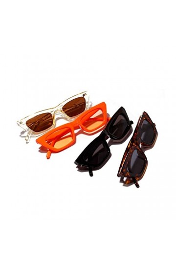 BINGDONGA 4pcs Lunettes de Soleil de Mode décoratives rétro Petit Cadre for Hommes et Femmes des Lunettes de Soleil