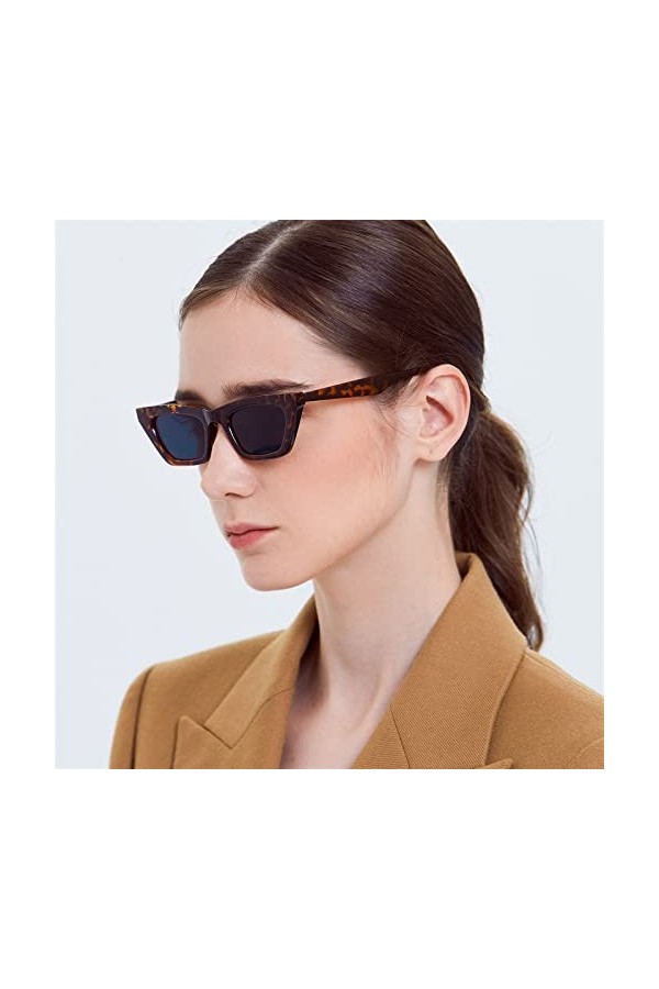 BINGDONGA 4pcs Lunettes de Soleil de Mode décoratives rétro Petit Cadre for Hommes et Femmes des Lunettes de Soleil