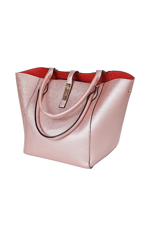 Sac à Main Femme Petit Sac Bandoulière Cabas Fourre Tout Cuir Sac Elégant Ville Travail Poches Multiples Shopper Porté Epaule