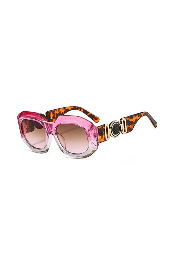 Lunettes de soleil rondes dégradées de luxe Femmes Designer Cadre épais Lunettes de soleil surdimensionnées UV400 Hip Hop Sha