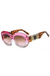 Lunettes de soleil rondes dégradées de luxe Femmes Designer Cadre épais Lunettes de soleil surdimensionnées UV400 Hip Hop Sha