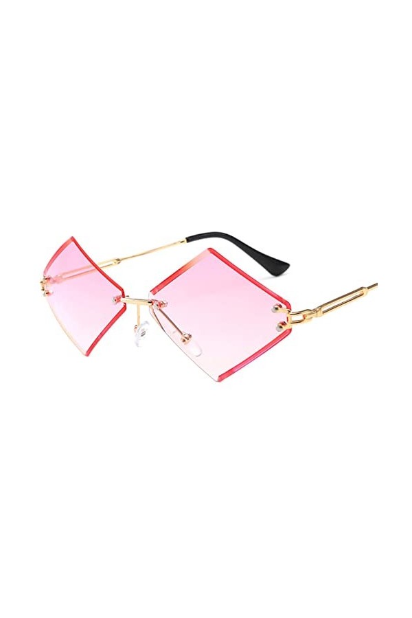 BINGDONGA Lunettes de Soleil en Forme de Diamant for Hommes/Femmes Cadre quadrilatère en métal Nuances Film Lunettes de Solei