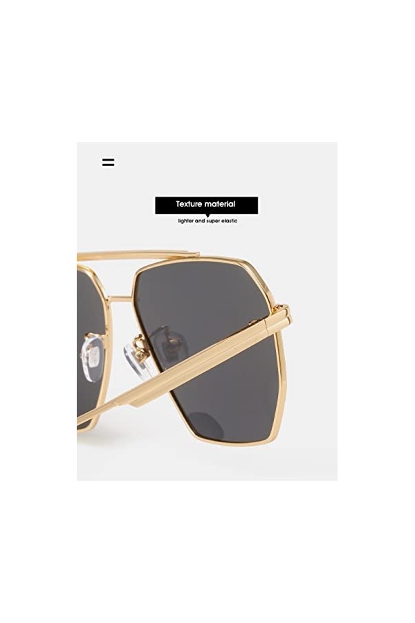 ZUHERA Lunettes de soleil polarisées pour femmes hommes verres réfléchissants carrés lunettes de soleil à la mode femme métal